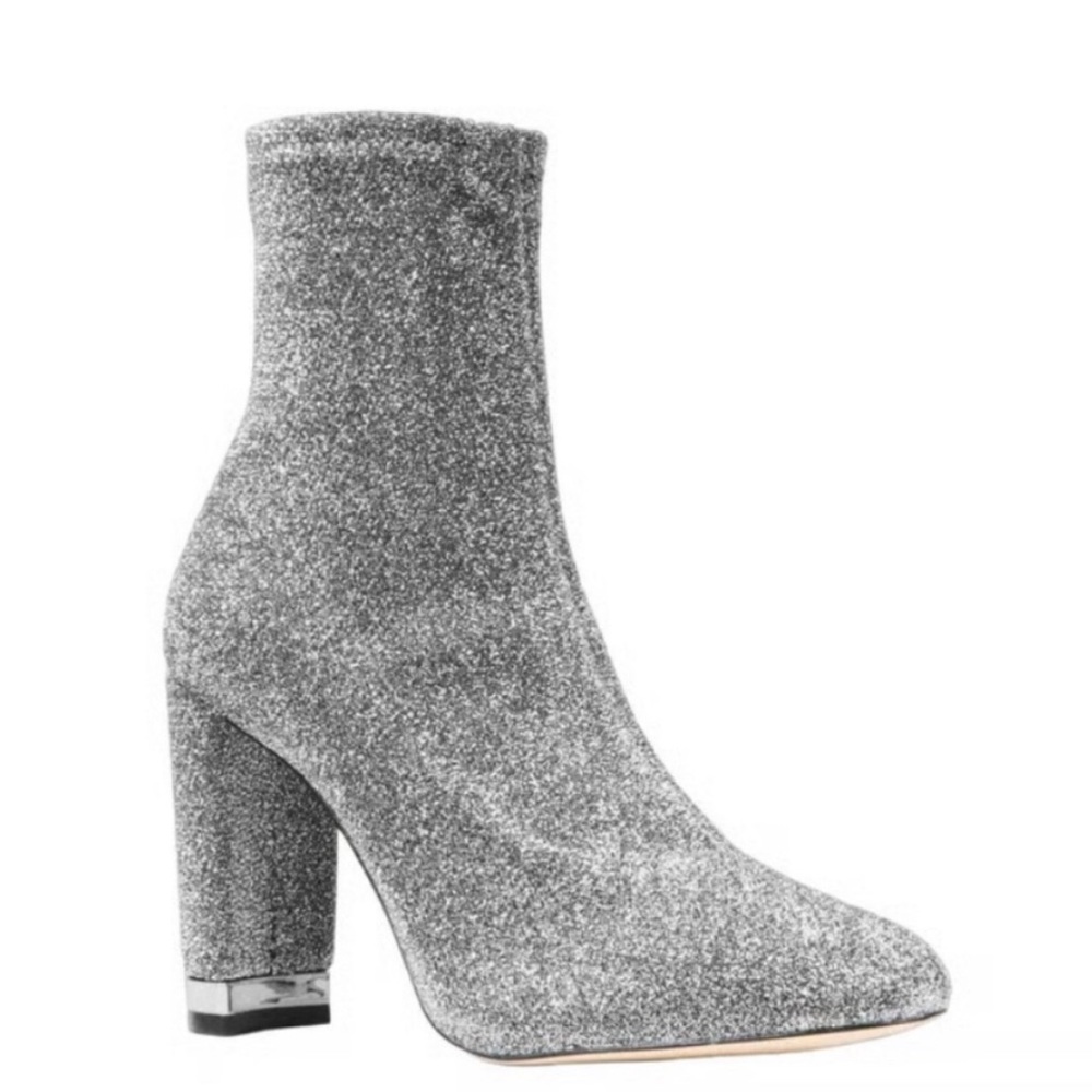 Michael Kors Gunmetal Silver Sparkle Booties